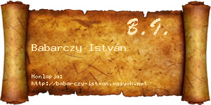 Babarczy István névjegykártya